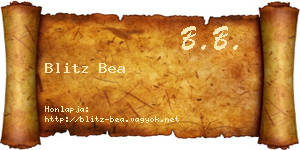 Blitz Bea névjegykártya